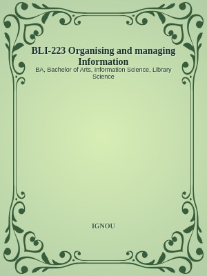 BLI-223 Organising and managing Information